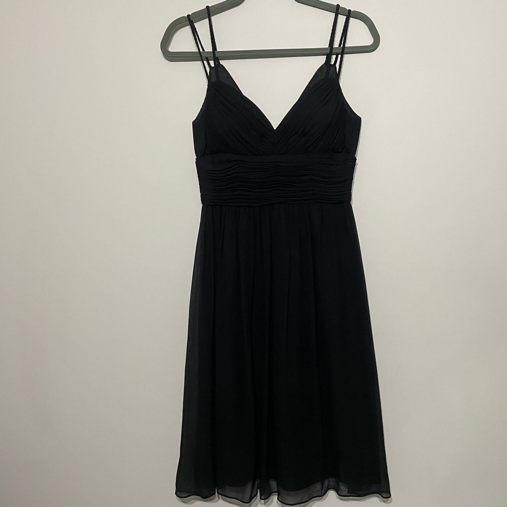 OC by OC Size 4 Black Silk Babydoll Midi Dress Chiffon Whimsigoth Fairy